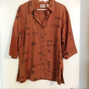 Vintage Southwest inspired linen top